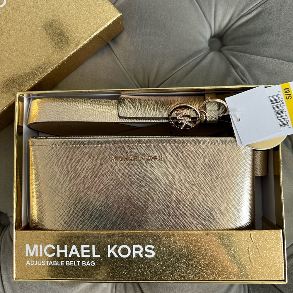 Michael Kors belt bag gold